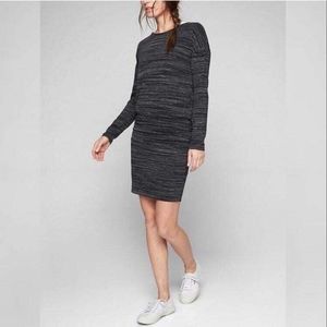 Athleta Heathered Dress Long Sleeve Black/Grey M